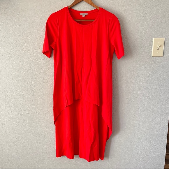 COS Circle Cut Asymmetrical Layered Red Dress XS - Picture 2 of 10